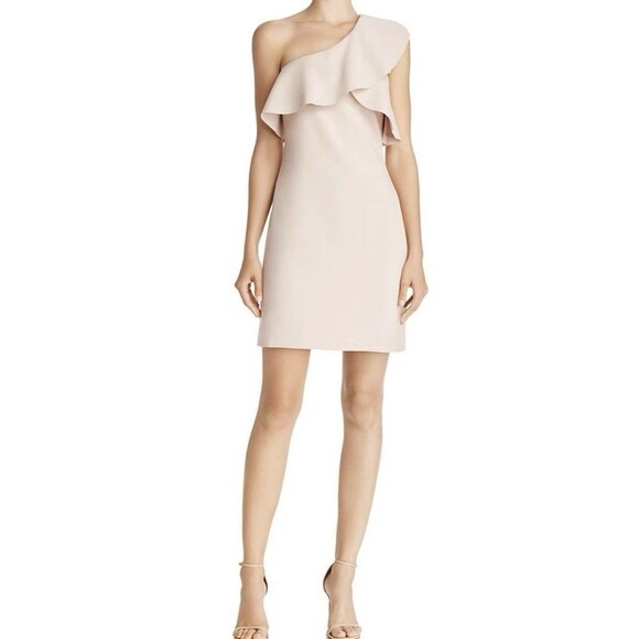 NWT Elizabeth And James Jerard One Shoulder Dress Blush Pink Size 4 - Picture 1 of 9